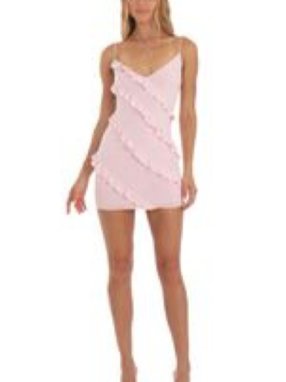Lucy in the Sky Light Pink Ruffle Mini Dress